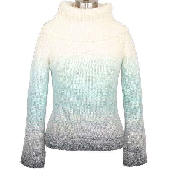 Marks & Spencer Ombre Turtleneck Sweater – Mint/Cream/Gray  Women’s US 6 (UK 10) - Picture 1 of 12